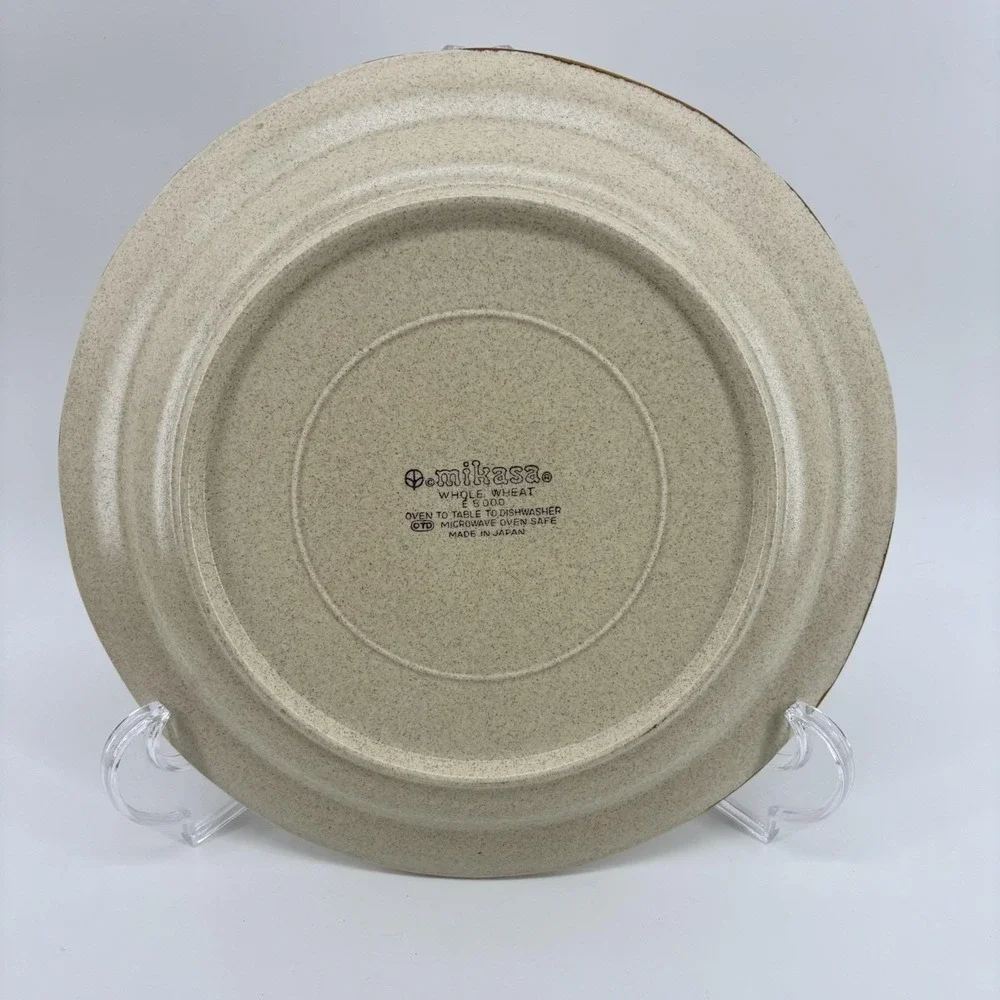 2 Vtg Mikasa Whole Wheat Stoneware Dinner‎ Plate 10.5